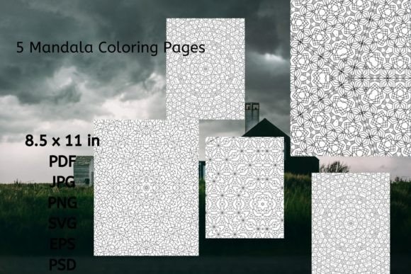 5 Mandalas Coloring Graphics for Coloring Pages Amp Projects