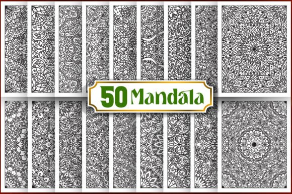 50 Mandala Graphics for Coloring Pages & Craft Projects