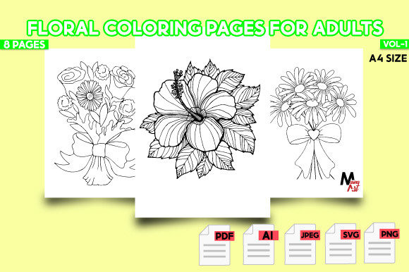 A Crafter's Review of Floral Coloring Pages for Adults Vol-1 Graphics