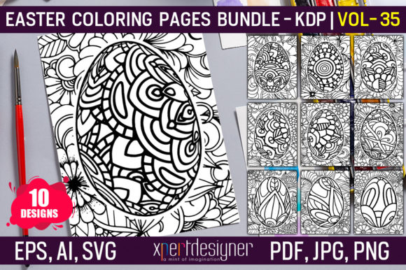 A Designer's Review: Easter Coloring Pages Vol 35 for Branding