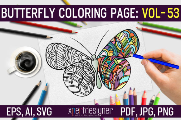 A Review of Butterfly Coloring Page for Adults 53: A Designer's Take on a Versatile Graphic