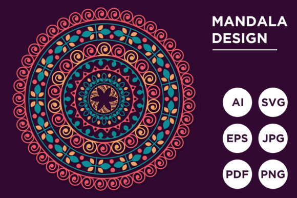Coloring Mandala Design: Graphics & Coloring Pages Amp