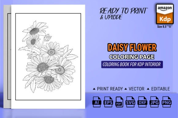 Daisy Flower Coloring Book: Graphics & Coloring Pages Amp
