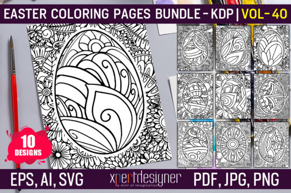 Easter Coloring Book Pages Vol - 40: A Graphic Asset for Brand Personality