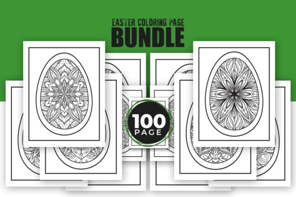 Easter Eggs Coloring Graphics for Seasonal Product Design