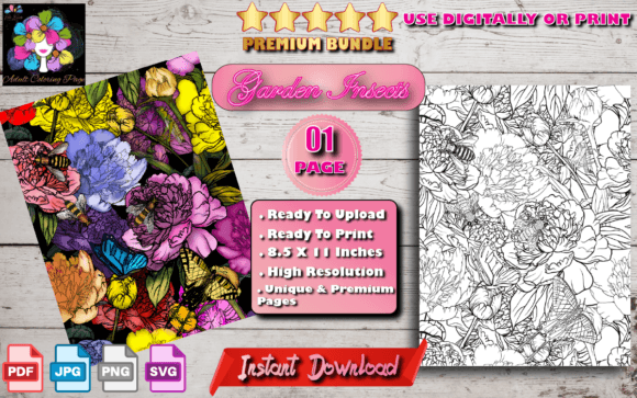 Garden Insect Coloring Page Graphics & Coloring Pages Amp