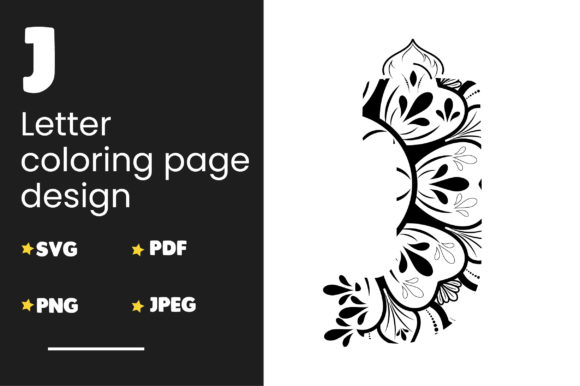 J Letter Coloring Page Design: Graphics & Coloring Pages Amp