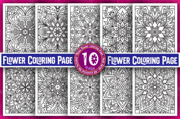 Mandala Adult Flower Coloring Graphics for Pages Amp