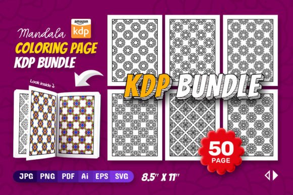Mandala Pattern Coloring Page KDP Bundle: Graphics & Coloring Pages