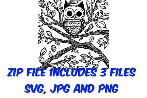 Owl on Branch Coloring Pages: Graphics & Coloring Pages Amp