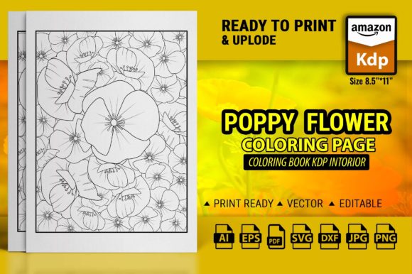 Poppy Flowers Coloring Book: A Graphic Design Asset Review