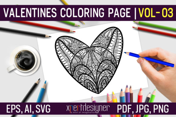 Valentines Coloring Page Vol - 03: Graphics & Coloring Amp